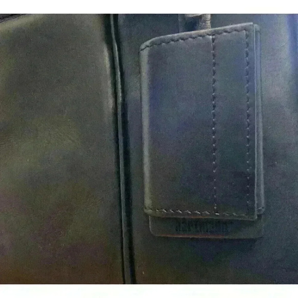 Hartmann Black Leather Expandable 3 Pocket Zip‎ Briefcase Shoulder Travel MINT - Picture 15 of 16